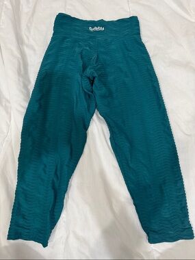 Baby Soy Teal Textured Kids Leggings - Stretchy Active Bottoms